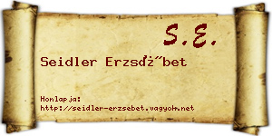Seidler Erzsébet névjegykártya